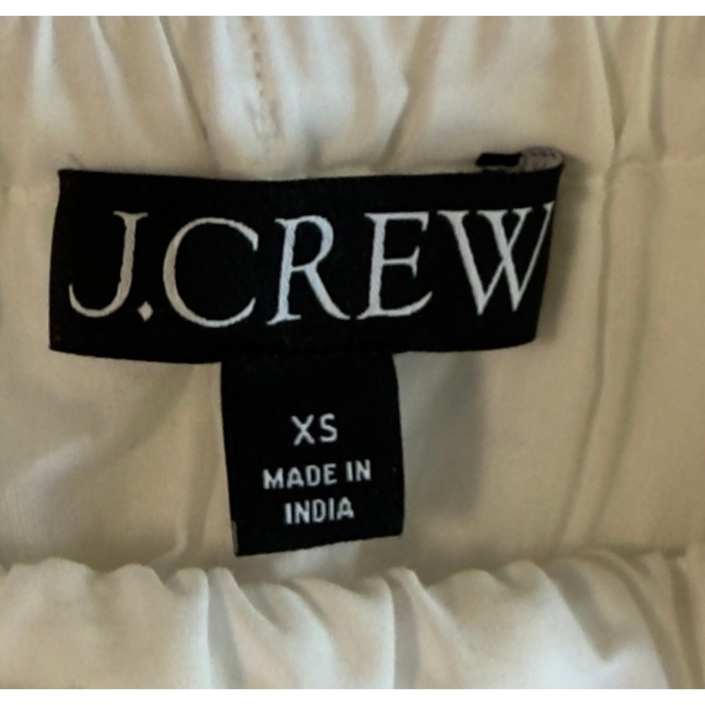 J.Crew White Pleated Cotton Mini Skirt Lace Trim Drawstring Waist Size XS - Picture 4 of 10